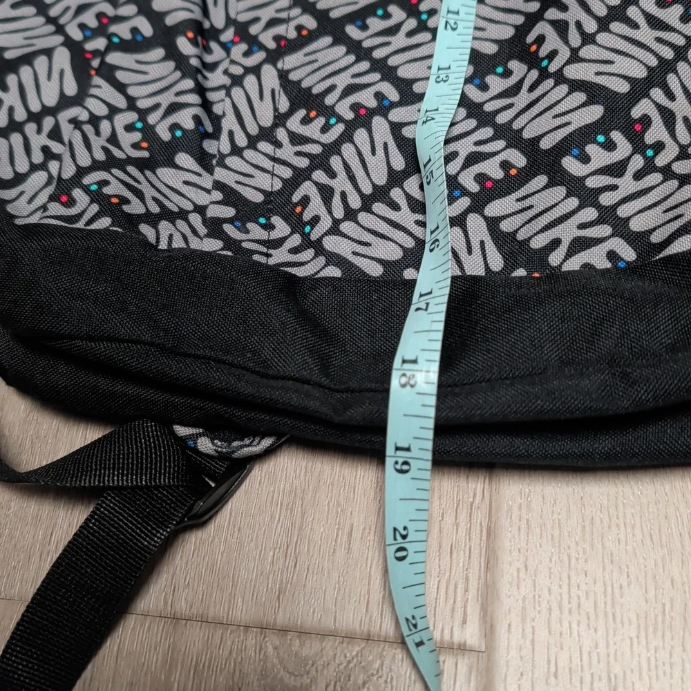 Nike Backpack Unisex OS Youth Black Grey All-Over Logo Print Elemental Bag